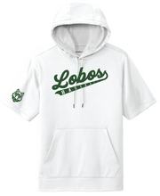 Load image into Gallery viewer, Lobos Script Fleece Short Sleeve Hooded Pullover
