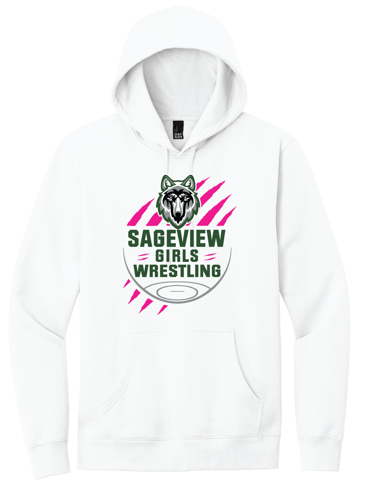 Sageview Girl's Wrestling Team Logo Hoodie Pink Edition