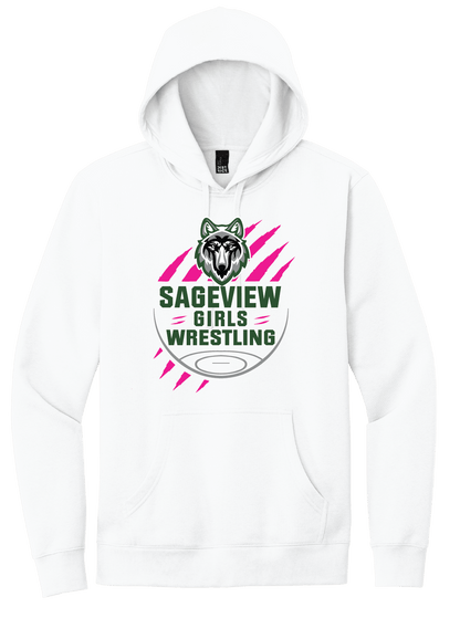 Sageview Girl's Wrestling Team Logo Hoodie Pink Edition