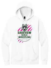 Load image into Gallery viewer, Sageview Girl's Wrestling Team Logo Hoodie Pink Edition
