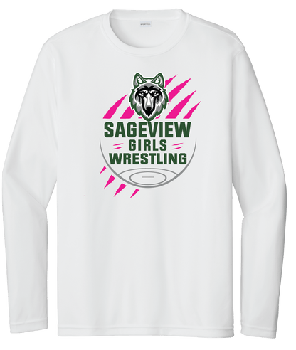 Sageview Girl's Wrestling Team Logo Long Sleeve Pink Edition